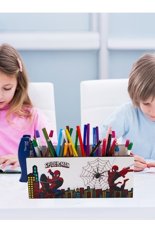 Deepcraft Ahşap Çocuklar İçin Masa Üstü Kalemlik & Organizer-