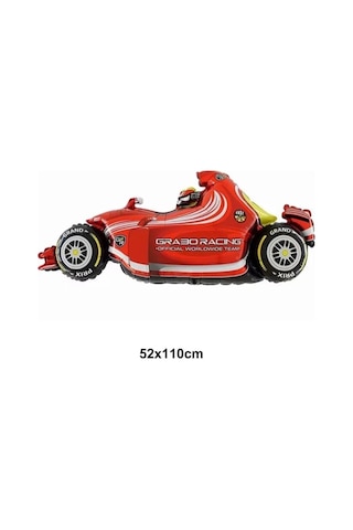 Kırmızı Yarış Arabası Folyo Balon Büyük Boy 52x110 Cm