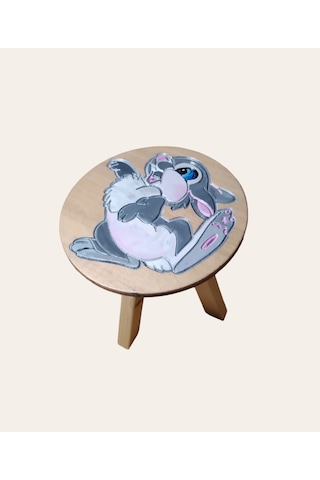 Tavşanım Ahşap El Yapımı Çocuk Taburesi