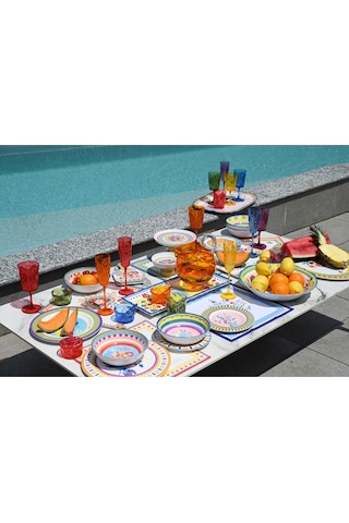 Mamma Mia 6'lı Vazo Desenli Tabak Seti 21,5 Cm Çok Renkli