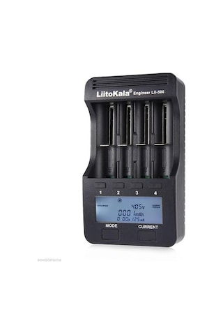 Dancemonkey Liitokala Lii-500 4 Yuvalı Lcd Pil Şarj Cihazı + 2a Adaptör + Araç Şarj Cihazı Siyah İngiltere Tak