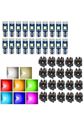 Qingmipy T5 Araba Led Lambası, Smd5050 Teknolojiyle, Gösterge Paneli Ve İşaret Lambası İçin Mavi, 12v, Kolay Kurulum, Enerji Verimli, Uzun Ömürlü