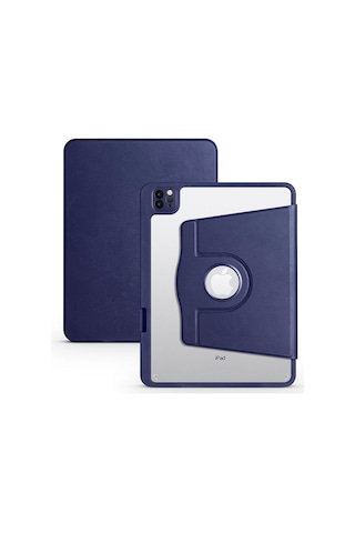 Apple Uyumlu iPad, Pro 11 2024 M4 Mvv83tu/a Mwr83tu/a Termik Kalem Bölmeli Dönebilen Standlı Kılıf Kapaklı Kılıf