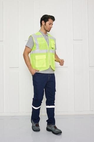 Orange Safety Mühendis Tipi Fileli İkaz Yeleği Sarı