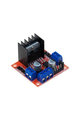 L298n Voltaj Regulatörlü Çift Motor Sürücü Kartı Kırmızı Pcb