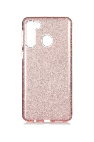 Samsung Uyumlu Galaxy A21 Kılıf Zore Shining Silikon Rose Gold