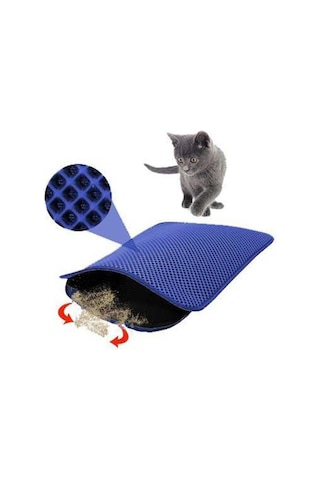 Lunaev Kedi Tuvalet Önü Kum Toplayıcı Temizleyici Elekli Gri Paspas