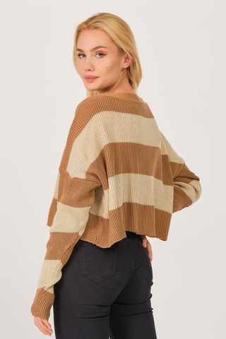 Z3008 Dewberry Bayan Hırka-koyu Camel Koyu Camel