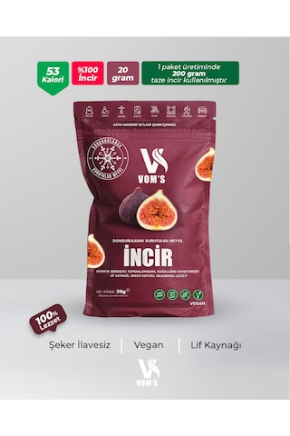 Voms Dondurularak Kurutulmuş Meyve Cipsi - Freeze Dried İncir 20gr 20 G