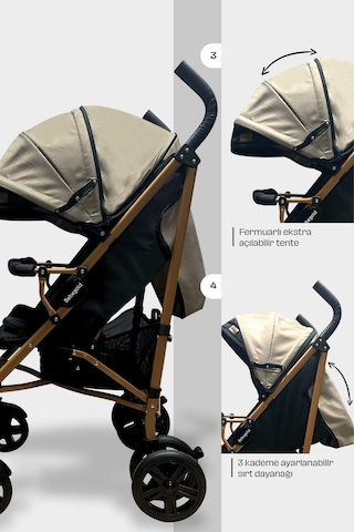 Bebegold Lux Baston Bebek  Arabası