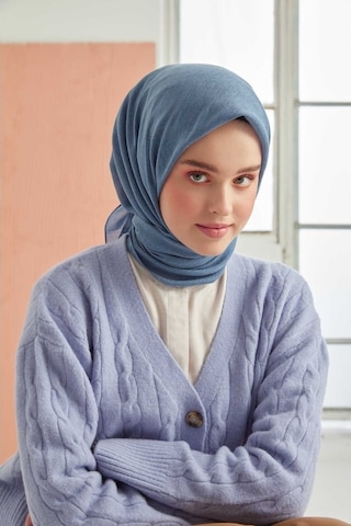 Miray Düz Pamuk Eşarp - Indigo Indigo