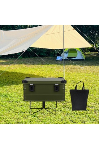 Homyl Katlanabilir Soğutucu Standı Piknik Için Taşıma Siyah Siyah