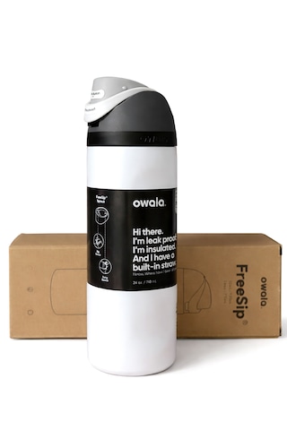 Owala Freesip 24 Oz 710 Ml Kilitli Kapaklı Çift Katmanlı Paslanmaz Çelik Termos Beyaz