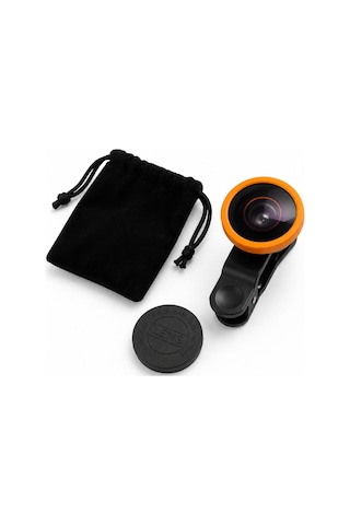Balık Gözü Telefon Lensi Fish Eye Geniş Açılı Makro Klipsli Selfie Kamera Lensi Apple Android Uyumlu Siyah