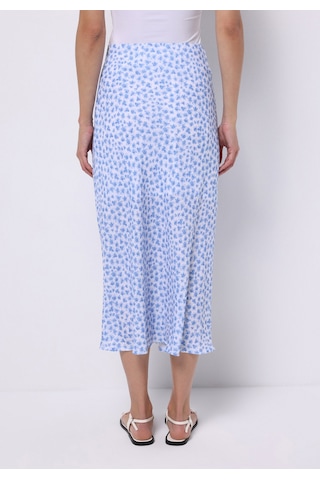 Colins Midi Baskılı Fermuarlı Kadın Mavi Etek Cl1075036 Q1.v1 Ble Mavi