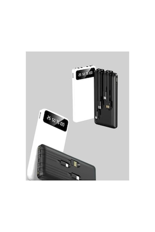 20.000mah Pd Powerbank Led Işık Lcd Ekran Dahili Kablo Çoklu Giriş Yeni Nesil Altın
