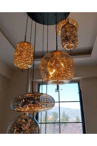 Özel Yapım Peri Led Sarkıt Avize Çok Renkli