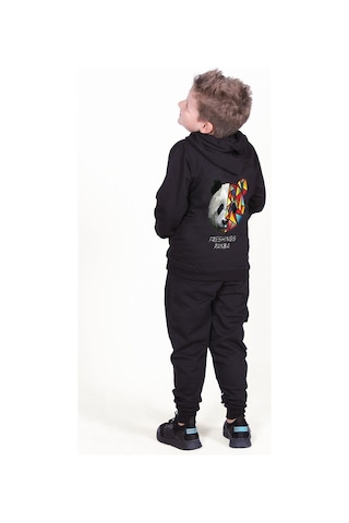 Fyk Kids Panda Baskılı Eşofman Takımı Siyah