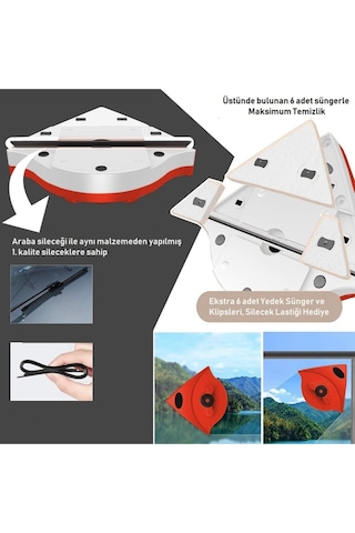 Mıknatıslı Çift Cam Pencere Silme Aparatı Cam Silici