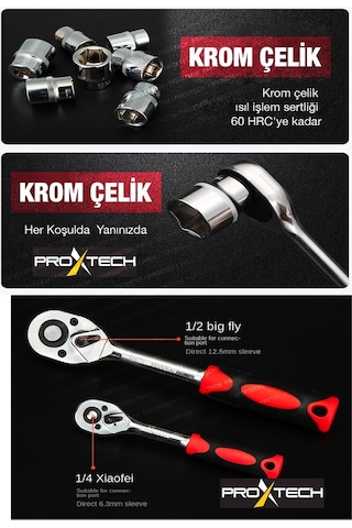 Profesyonel 112 Parça Çok Fonksiyonlu 1/2 Ve 1/4 Cırcırlı Lokma A
