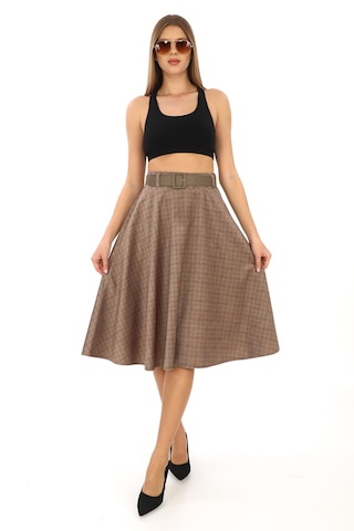 Soralline Kadın Etek Kışlık Kloş 780 Fantazi Bej