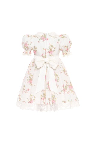 Pamina Kids Pamina Kız Çocuk Taç Tokalı Çiçekli Elbise Ekru 36374