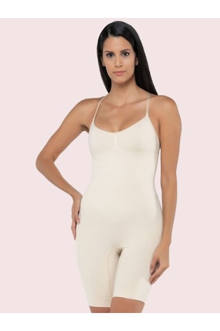 Mistirik Larix Model Extra Toparlayıcı Extra Sıkılaştırıcı Tam Boy Tulum Korse Beyaz Renk Beyaz