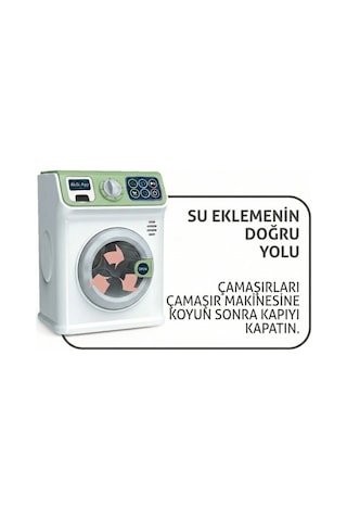 Gerçekçi Sesli Ve Işıklı Dokunmatik Ekranlı Oyuncak Çamaşır Makinesi - Evcilik Seti