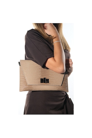 Maorı Vizon Baskı Rugan Kadın Clutch Çanta