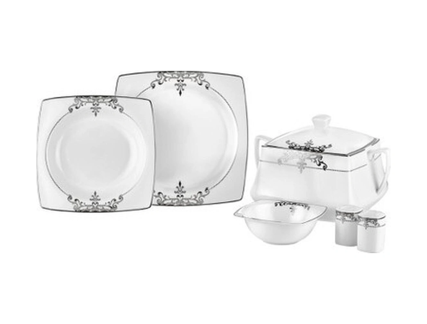 Taç Real Bone Harem 60 Parça Yemek Takımı Platin - Tac-2258 Süt Beyazı