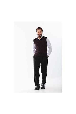 Pelikan Erkek Çizgili V Yaka Süveter 9625 Bordo