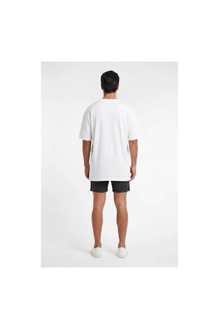 Lixa Basic Beyaz Erkek Oversize T-shirt 141076 Siyah