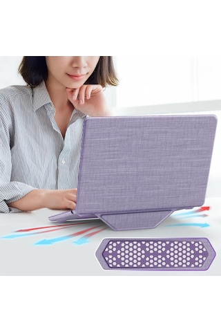 Apple Uyumlu MacBook  Air 13.6 Apple Uyumlu MacBook  Kumaş Kapak - Mor Diğer