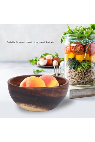 Reedark Ahşap Mutfak Tabakası 16x7 Cm - Salata, Meyve, Pilav Servis Kapsayıcı - Dayanıklı, Temiz Ve Güvenli Mutfak Gereci Diğer