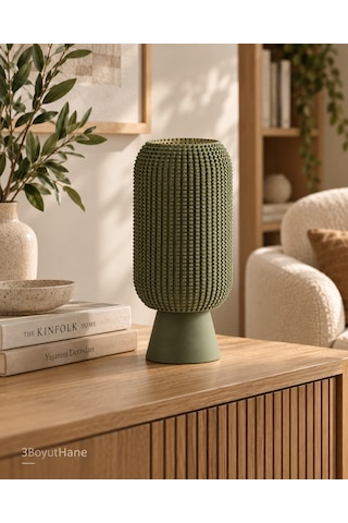 Modern Dekoratif Masa Lambası Salon Ve Yatak Odası İçin Abajur, 10 Renk Seçeneği, E14 Led Uyumlu Yeşil