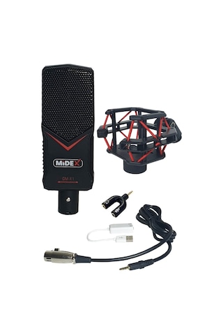 Midex Gmx-1st Condenser Twitch Canlı Yayın Mikrofonu Pc Ve Telefon Stand Ve Filtreli