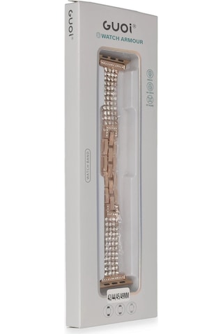 Newface - 213 - Apple Watch Uyumlu 38mm Live Taşlı Kordon - - Csmo-tex - Rose Gold