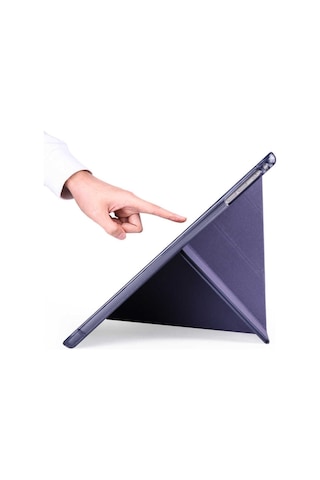 Apple Uyumlu iPad 8. Ve 9. Nesil 10.2 Inç Kılıf Kalemlikli Premium Standlı Kılıf Trifolding Gri Kılıf