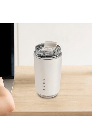 Mufunye 304 Paslanmaz Çelik İç Ve Dış Kapaklı 6-12 Saat Isı Saklama Performanslı Termos Bardak Beyaz