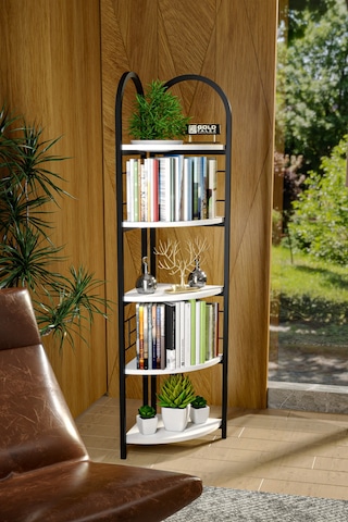 Metal Köşe Kitaplığı Beyaz 150 Cm Çok Renkli