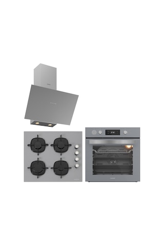 Silverline BO65P4S01- CS5700E6S01 - 3481 Flam Gri Cam Ankastre Set