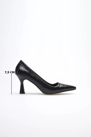 Trendella Siyah Kroko Topuklu Kadın Stiletto Tr20ms02f