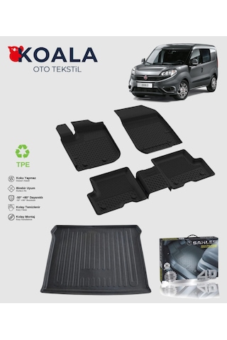Fiat Doblo 2010-2022 Uyumlu Sahler Paspas + Bagaj Havuz Seti