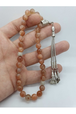 Sertifikalı Güneş Doğal Taş Tesbih 8 Mm Bal Renk