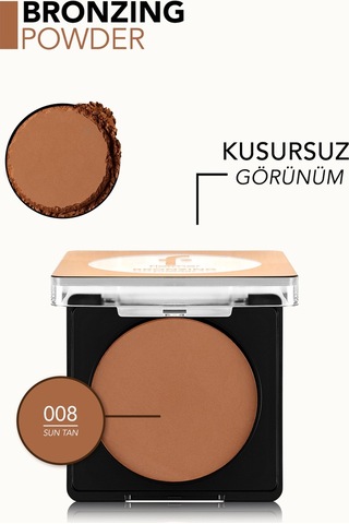 Flormar Yumuşak Dokulu & Doğal Işıltılı Kompakt Bronzlaştırıcı Pudra 008 Suntan