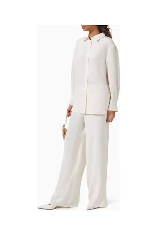 12storeez Relaxed Fit Mulberry Ipek Pantolon, Lastikli Bel İle Lüks Ve Konforlu Stil Krem