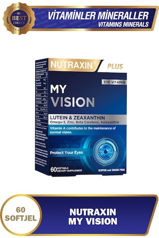 My Vision Eyes Vitamin 60 Soft Jel - Lutein, Zeaxanthin, Omega3, Çinko, Astaksantin, Beta Karoten
