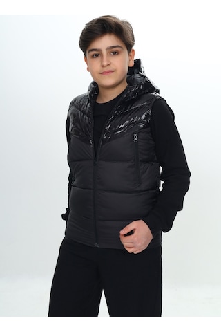 Toontoy Kids Toontoy Erkek Çocuk Parlak Görünümlü Şişme Yelek Siyah