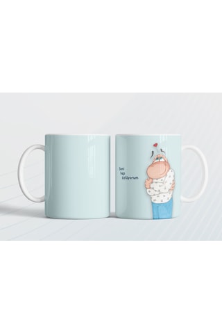 Seni Hep Özlüyorum Hediye Kupa Love Bug-t Gri