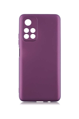 Noktaks - Xiaomi Uyumlu Xiaomi Poco M4 Pro 5g - Kılıf Mat Renkli Esnek Premier Silikon Kapak - Mürdüm